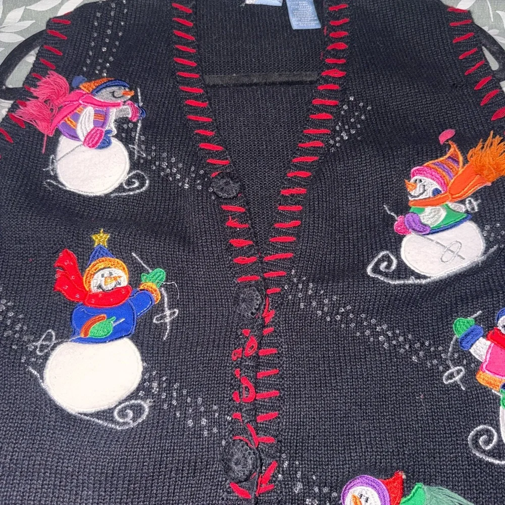 Holiday Editions Black Snowman Vest - Picture 3 of 14